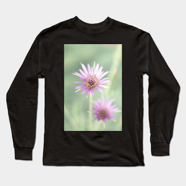 Purple Pastel Flowers Long Sleeve T-Shirt by DeborahMcGrath